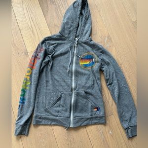 Aviator Nation logo zip up hoodie